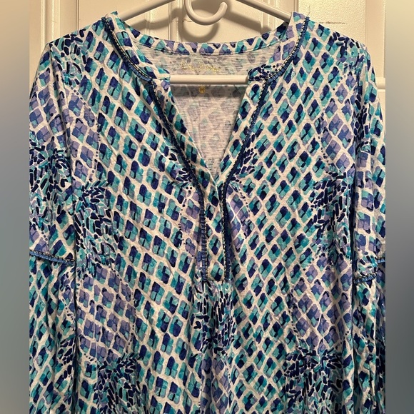 Lilly Pulitzer Joy Tunic Dress Pineapple Fringe size Medium - Picture 4 of 5